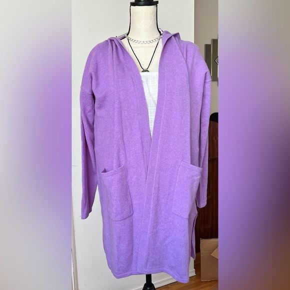 Charter Club Sweaters - Cashmere lavender hooded cardigan NWT retail $209 clothes